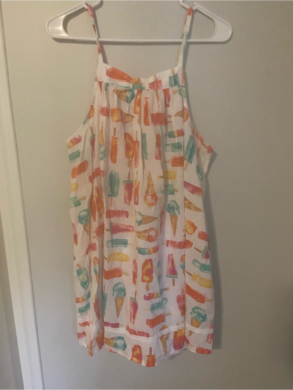 kate spade White Dress with Orange, Pink, Yellow & Teal Watercolor Print